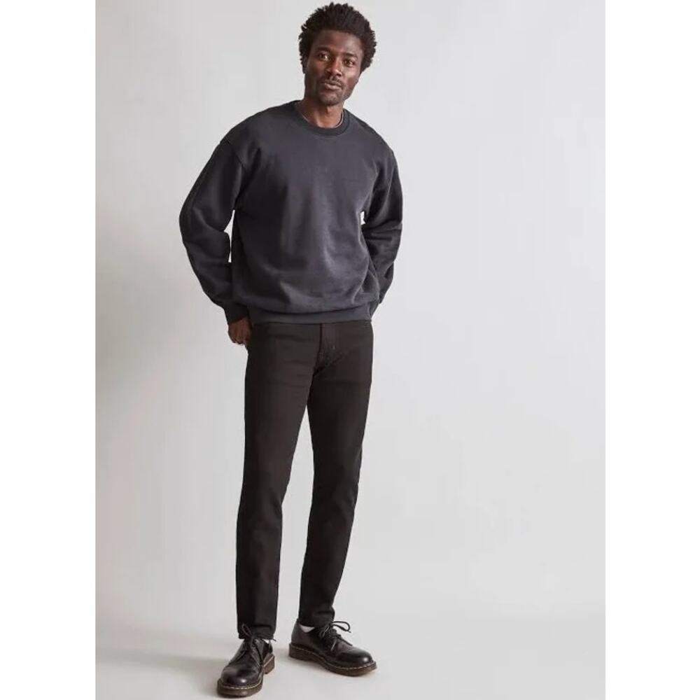 NWT madewell mens jeans size 32x34 black athletic slim taper denim jeans